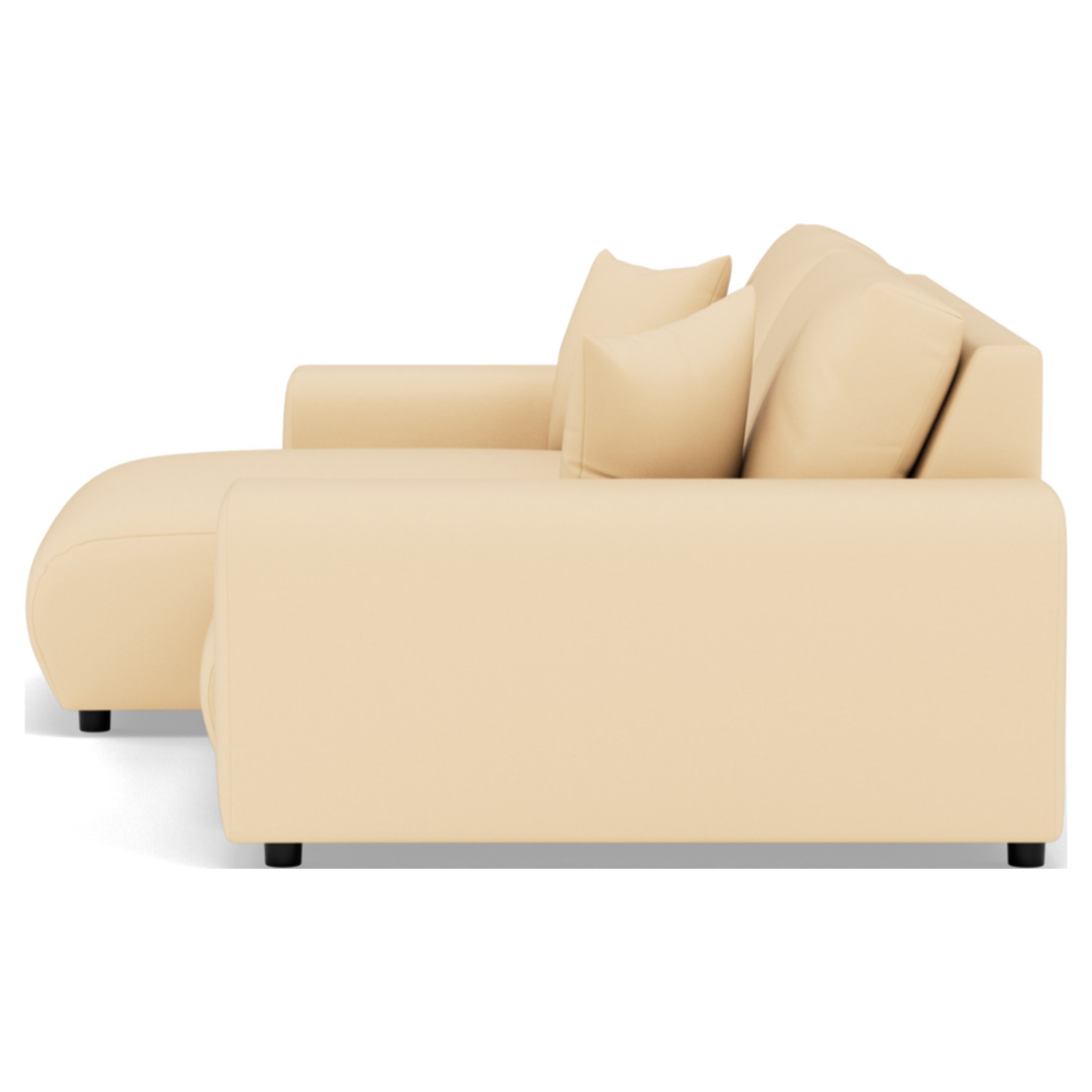 Garance - canapé d'angle réversible 4 places en simili - Beige