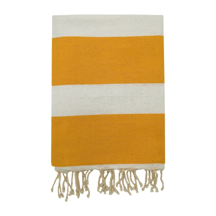 Fouta plate traditionnelle Jaune 100x200 190g/m² - Transat Tournesol