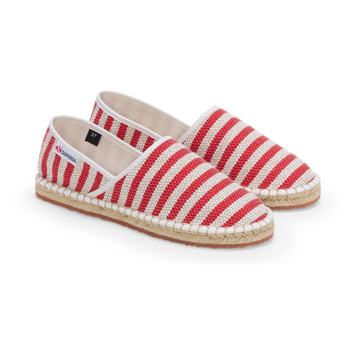 Superga - Espadrillas Uomo Donna Rosso - 3009 COTTON STRIPES