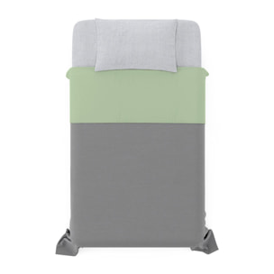 COMPLETO LETTO TRENDY CHIC MADE IN ITALY COTONE- PISTACCHIO PIAZZA E MEZZA