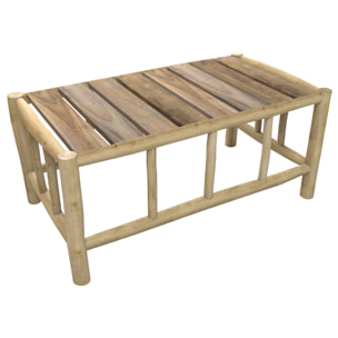 Table basse de jardin rectangulaire en teck - Ily