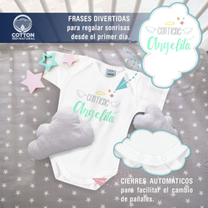 Body bebé frases manga corta hombro