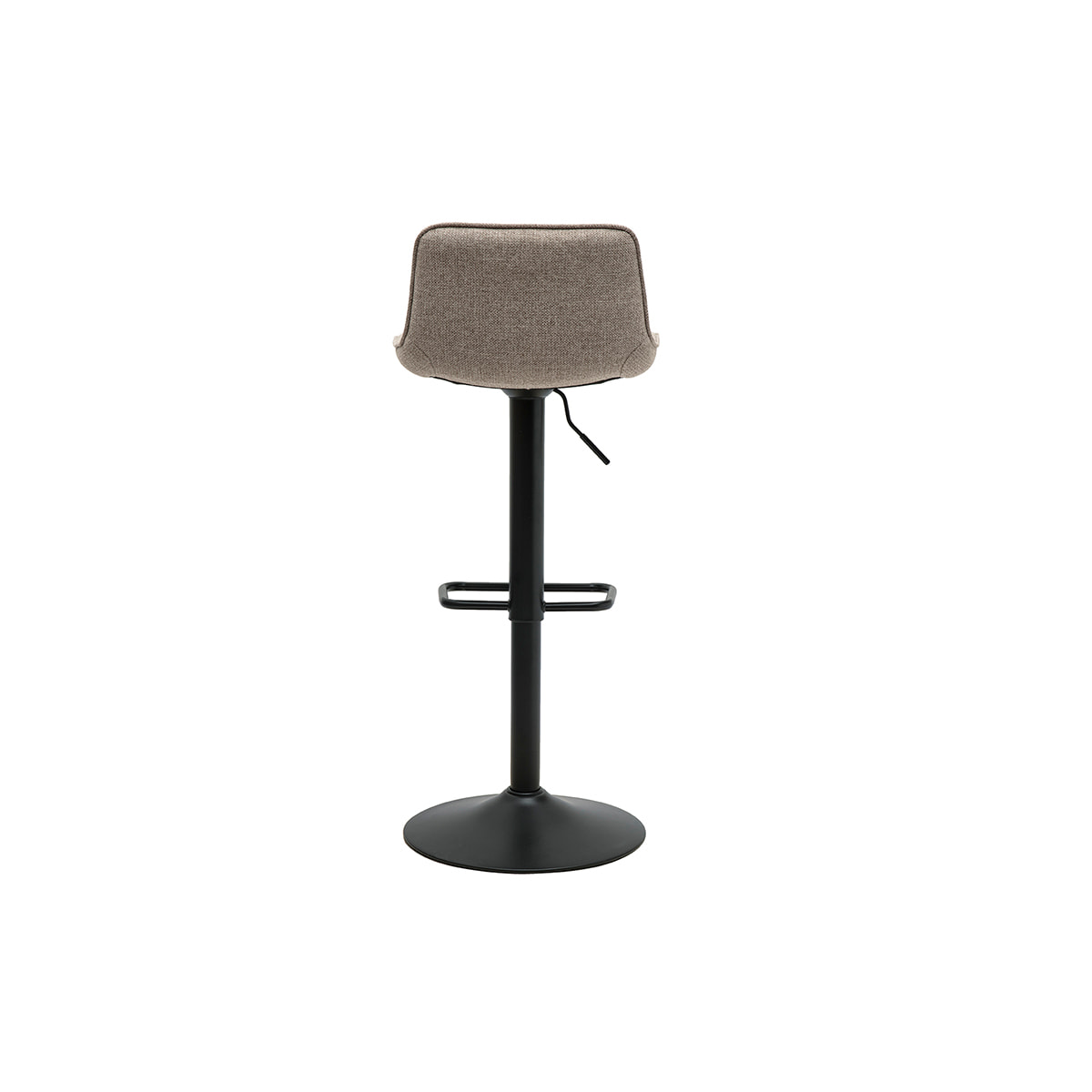 Tabourets de bar réglables pivotants 360° en tissu taupe et métal noir (lot de 2) BOOST