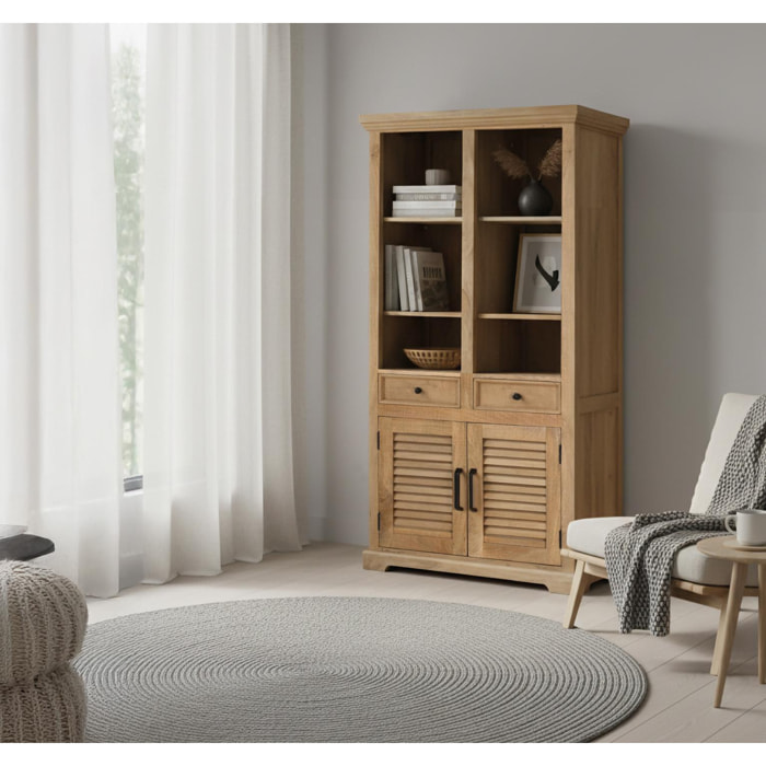 Librería de Madera de Mango 90 Cm Estilo Rústico Contemporáneo