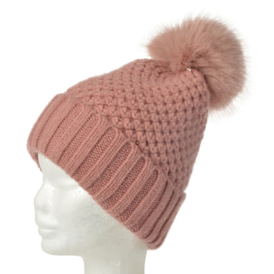 CAPPELLO DONNA PON PON ROSA ANTICO