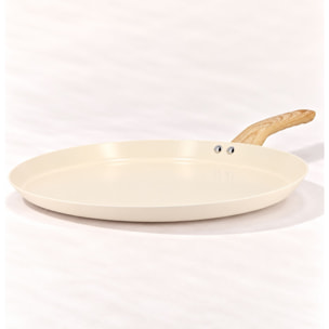 Galetière 32cm avec revêtement céramique crème - tous feux COLORAMA
