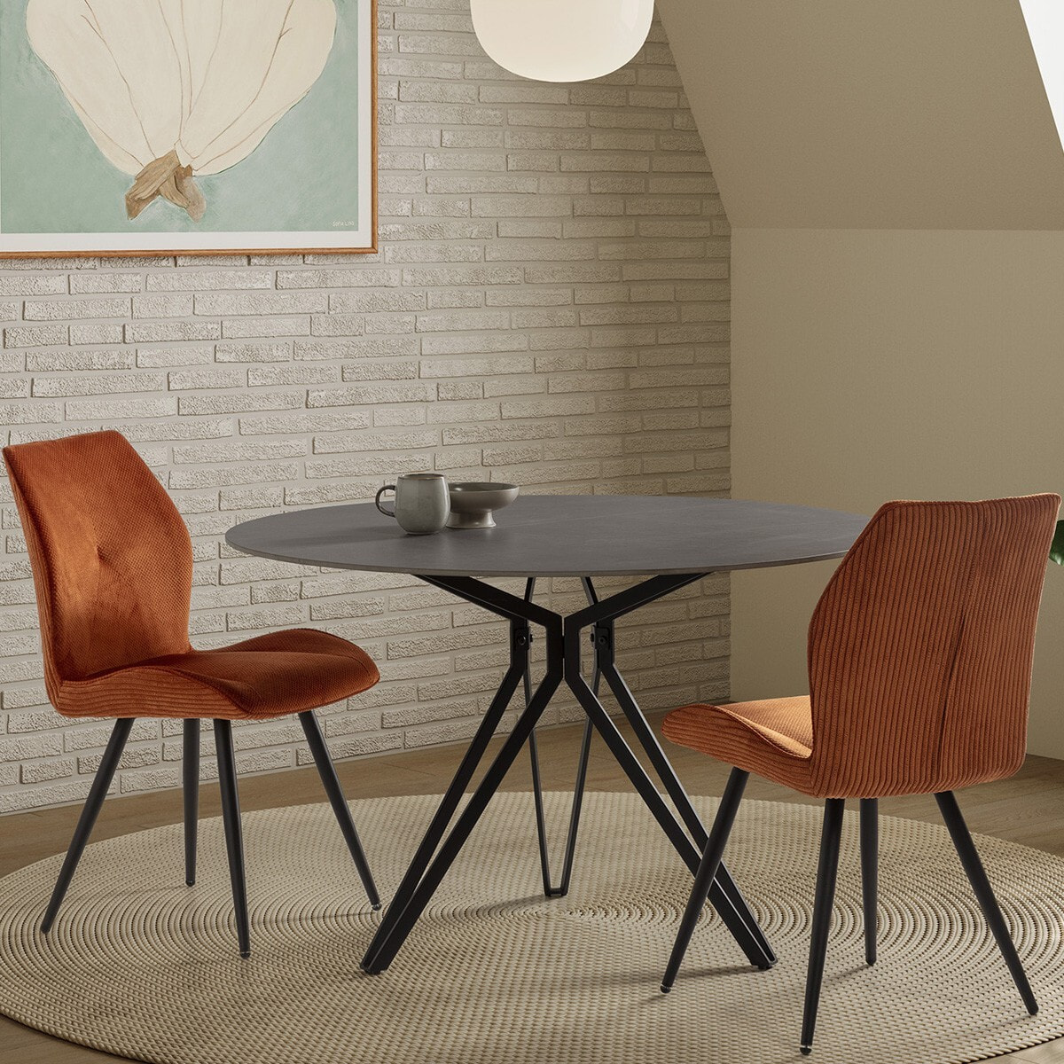 Table à manger ronde en céramique 4 pers. - CUMA