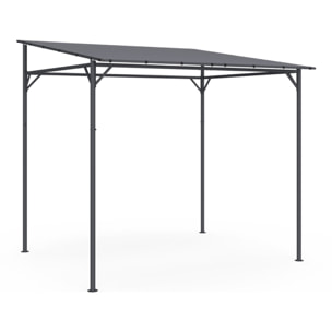Pergola Gazebo en acier avec toit incliné 2.3x2.4m