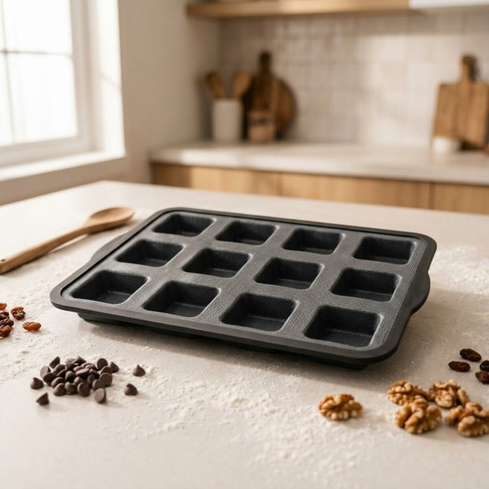 Moule à gâteaux 12 carrés en silicone fibre de verre Zenker
