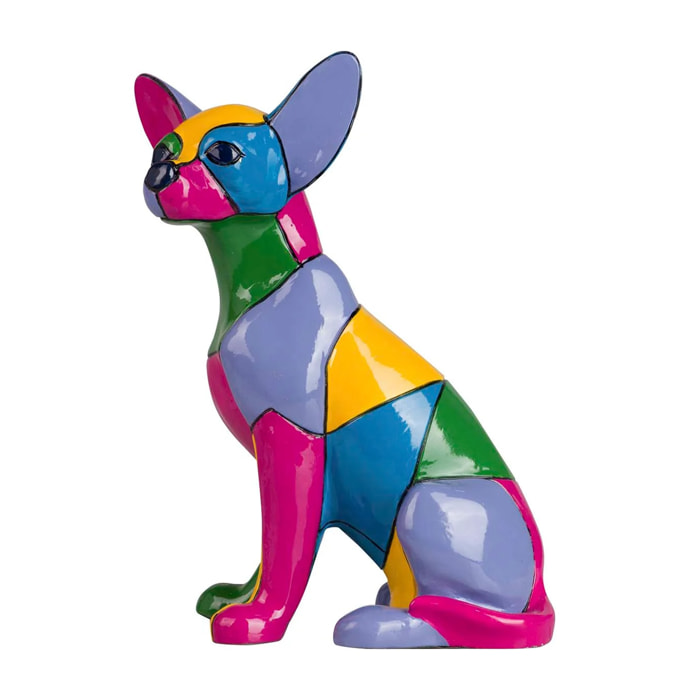 Figura Perro Chihuahua Cemento 18x12x24 Cm