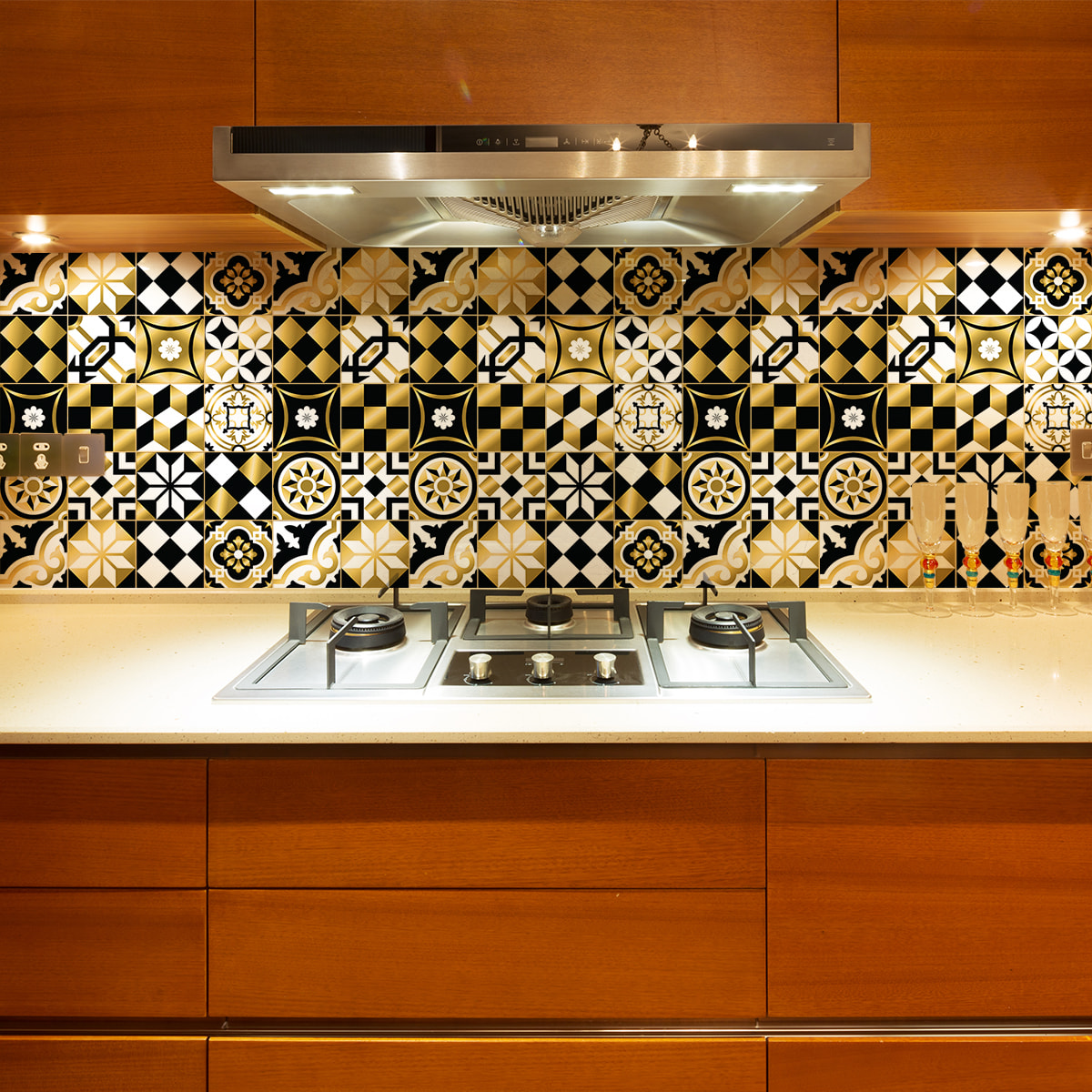 Stickers muraux - Sticker Mural Carrelage adhésif Cuisine Salle de Bain - 9 STICKERS CARRELAGES AZULEJOS LORENZIA