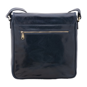 Borsa a tracolla da uomo in vera pelle - Modello False - Made in Italy - 29.0 x 28.0 x 9.0 cm