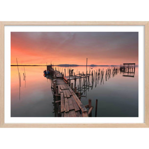 Affiche de Carasqueira au Portugal Affiche + cadre en bois - Chêne