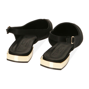 Ballerine nere slingback in tessuto