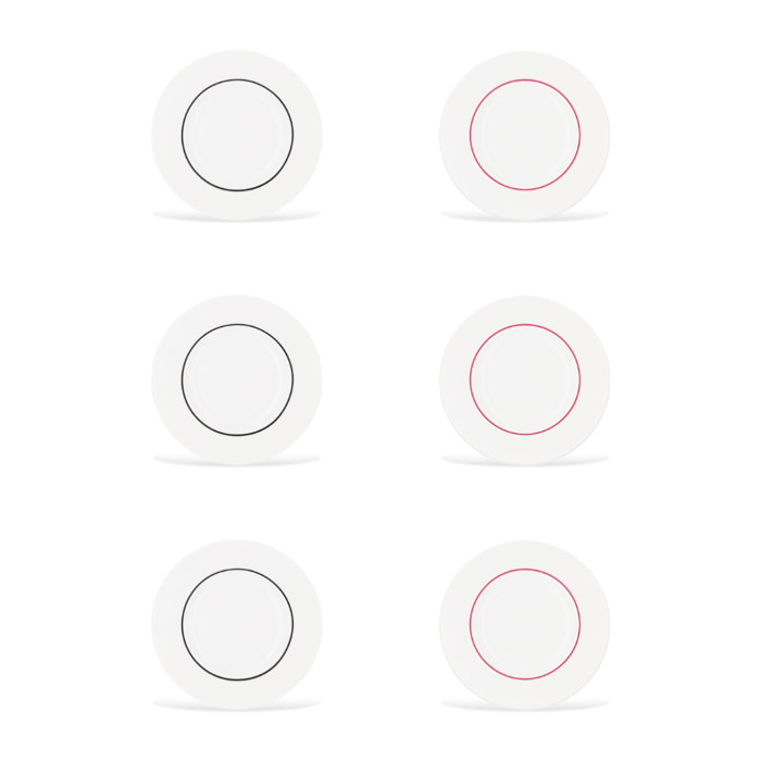 6 assiettes à dessert 22cm LIGNE