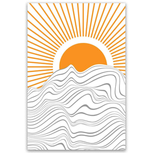 Tableau soleil abstrait lignes modernes Toile imprimée