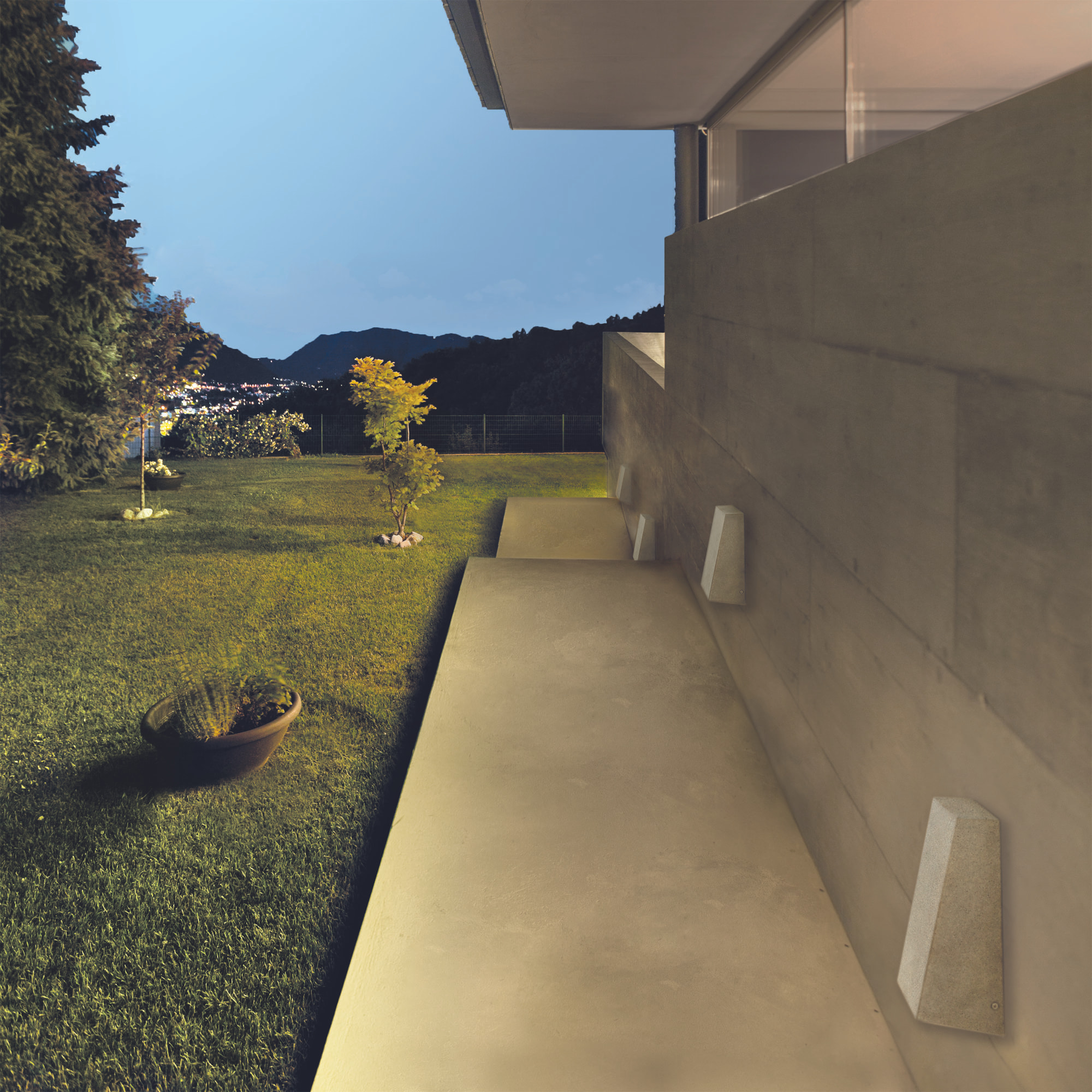 Forlight Aplique de pared exterior Karen Big acabado Cemento IP44 15W E27