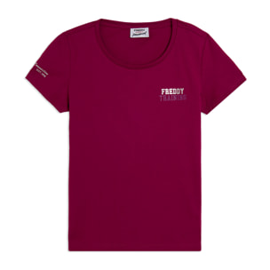 T-shirt Regular Freddy Training con Glitter sul Cuore