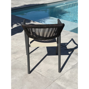 HANOI - Ensemble repas de jardin en aluminium 8 places coloris anthracite