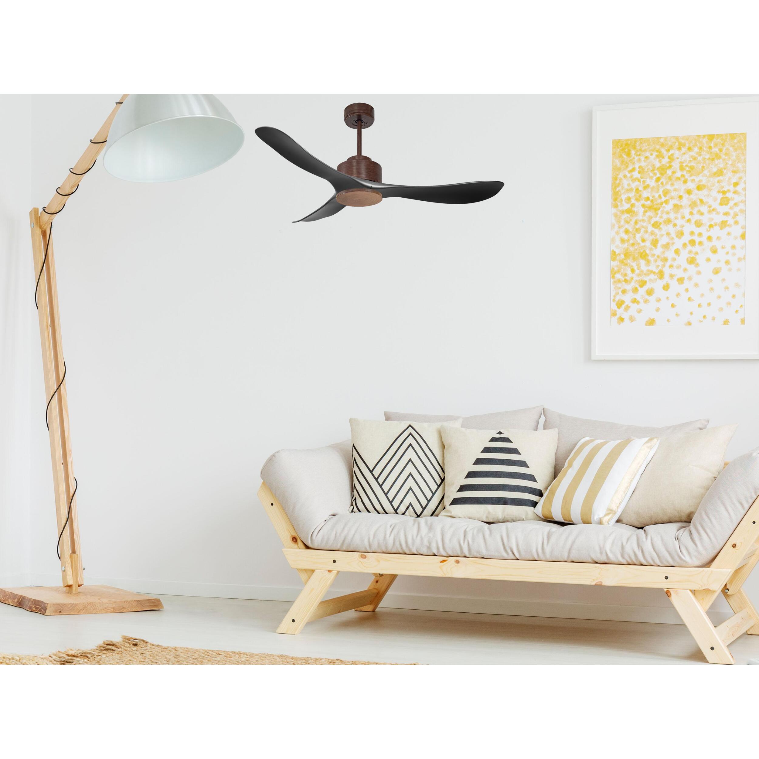 Ventilateur de plafond ø132 cm avec Wifi Réversible Hypersilence 40   W brun