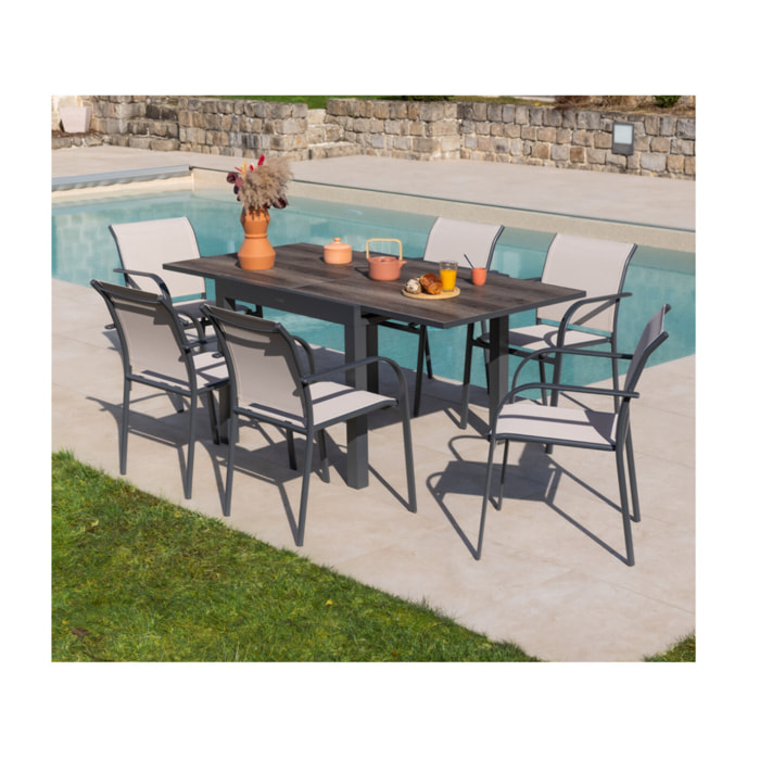HONFLEUR BEZIERS CHENE - Ensemble table et chaises de jardin  - Lin