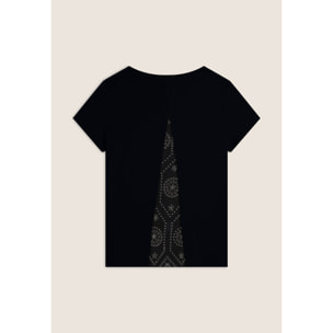 T-shirt con inserto posteriore in Sangallo