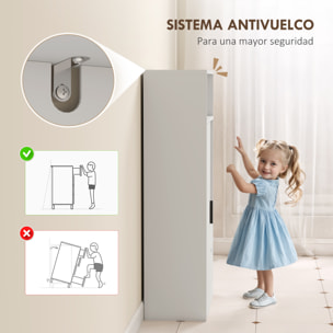 Mueble de Baño Estrecho Armario de Baño con 2 Cajones Compartimento Abierto y Estantes Ajustables para Espacio Pequeño Cocina Salón 50x25x100 cm Blanco