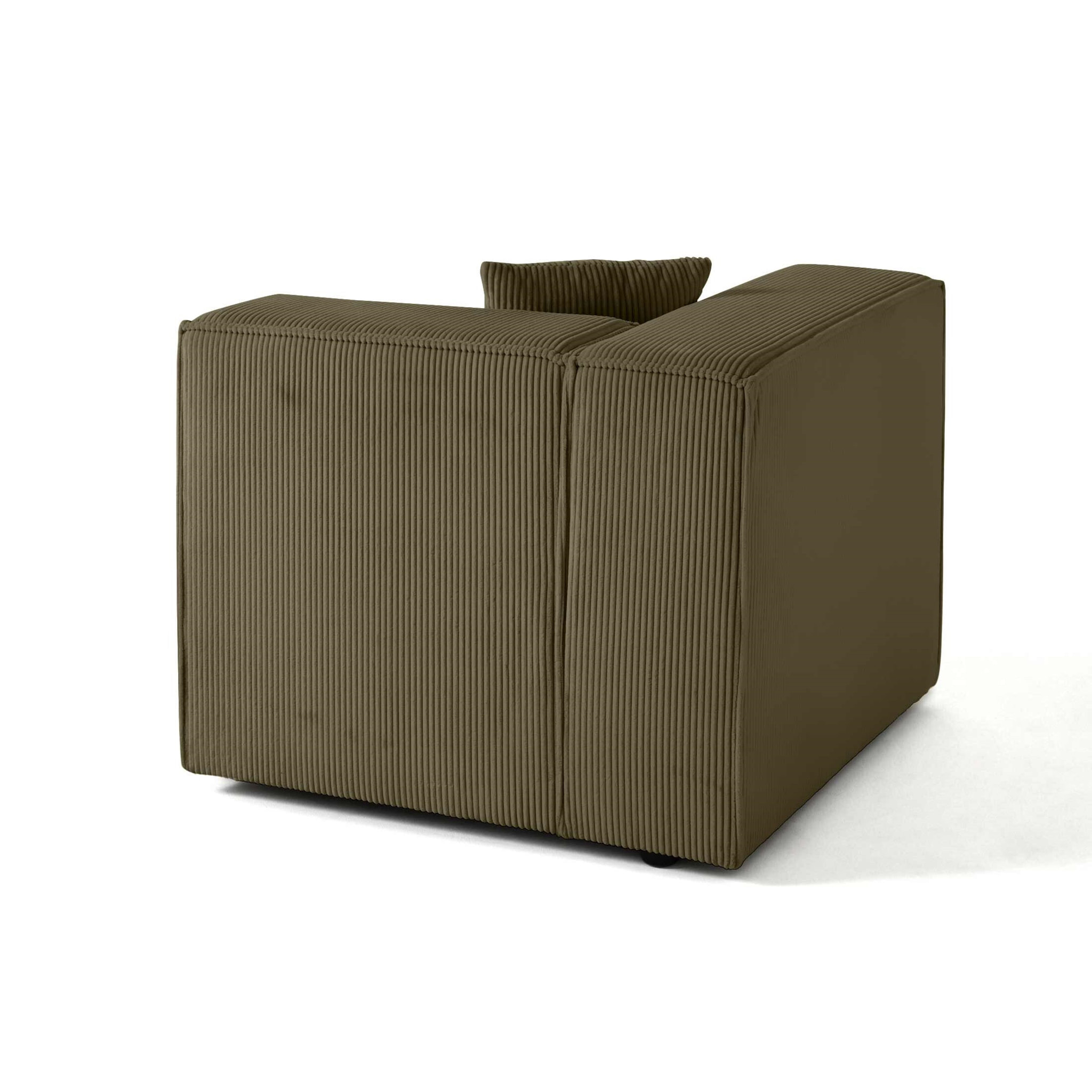 Arty - module d'assise gauche - en velours côtelé - Vert