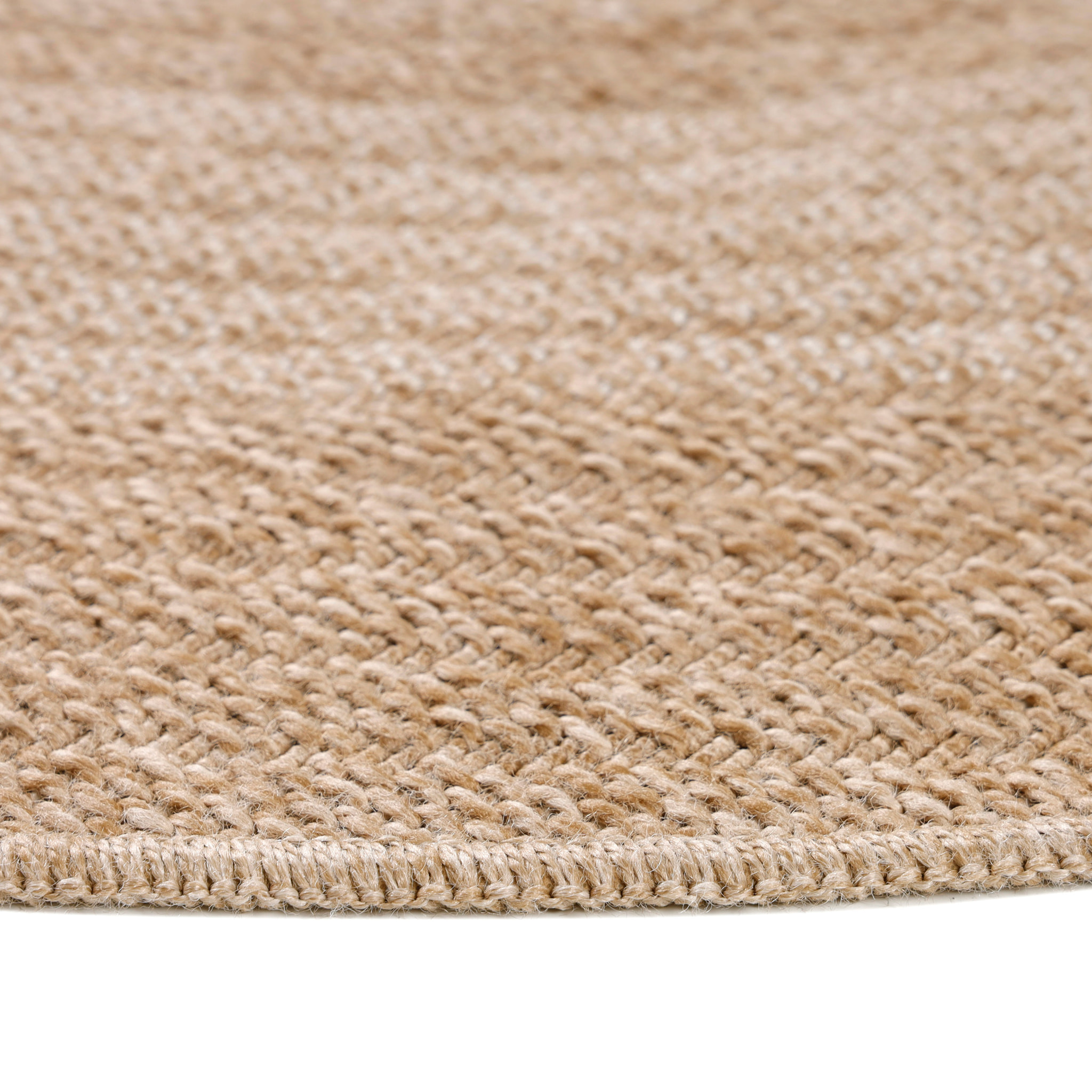 COMILLA - Tapis intérieur/extérieur rond aspect jute beige