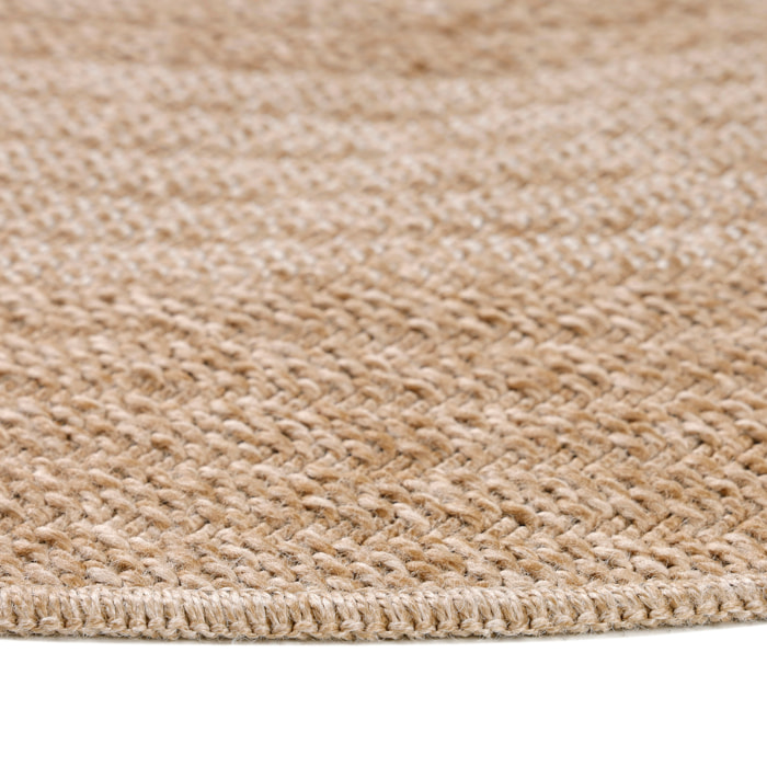 COMILLA - Tapis intérieur/extérieur rond aspect jute beige