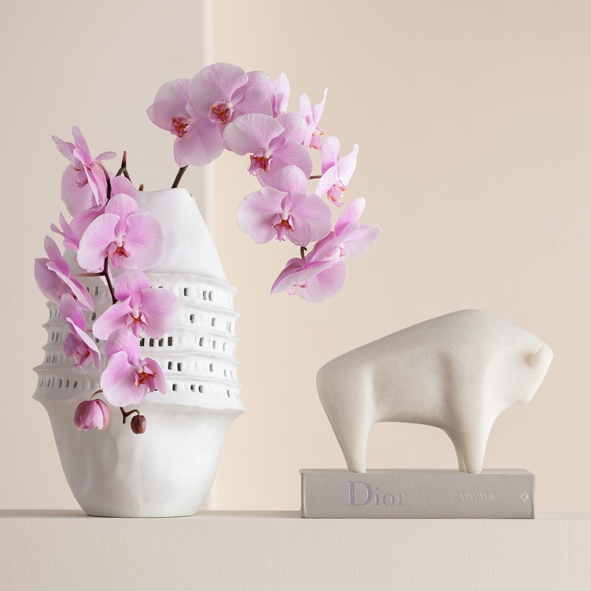 Vase anémone 39cm blanc Kare Design