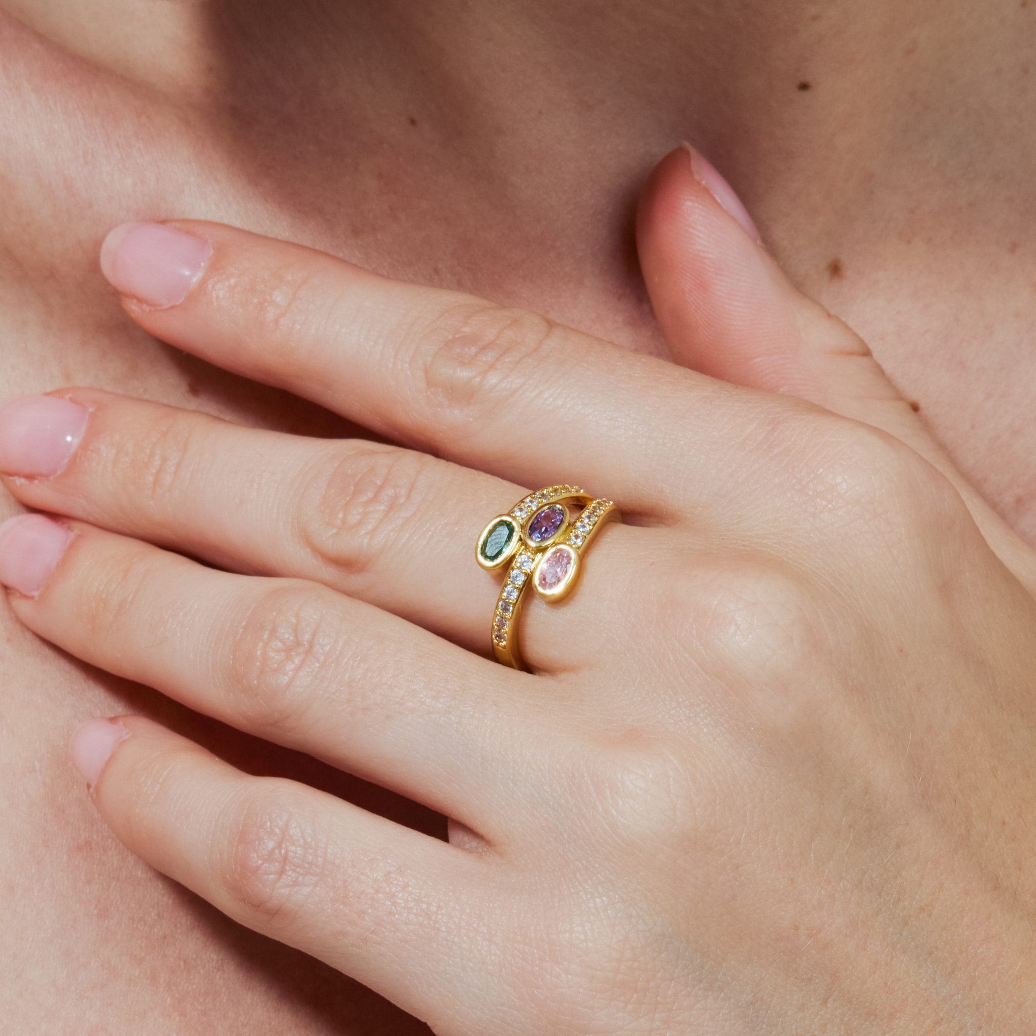 Anillo Folant acabado oro amarillo 18k