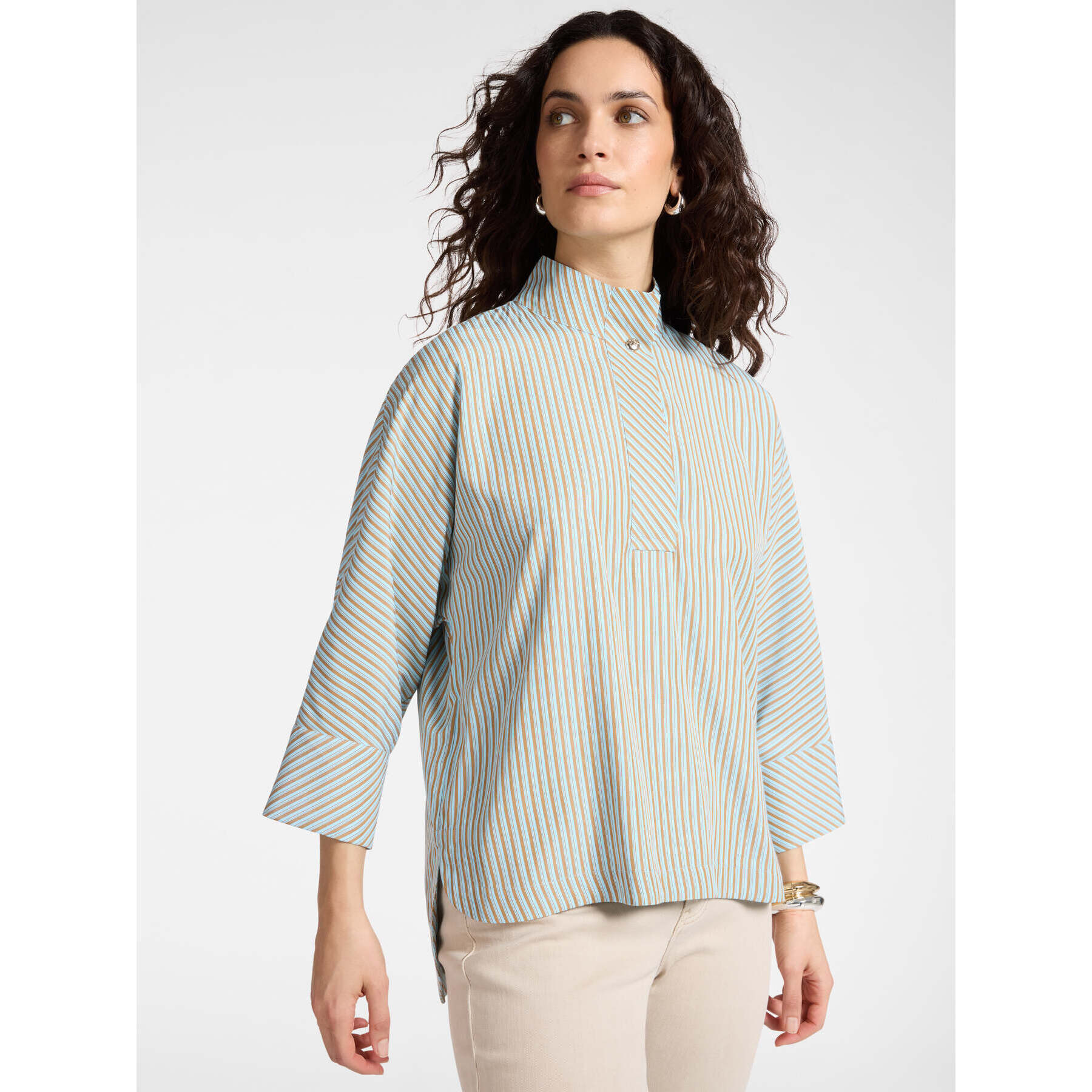 Elena Mirò - Blusa boxy de rayas - Light - blue