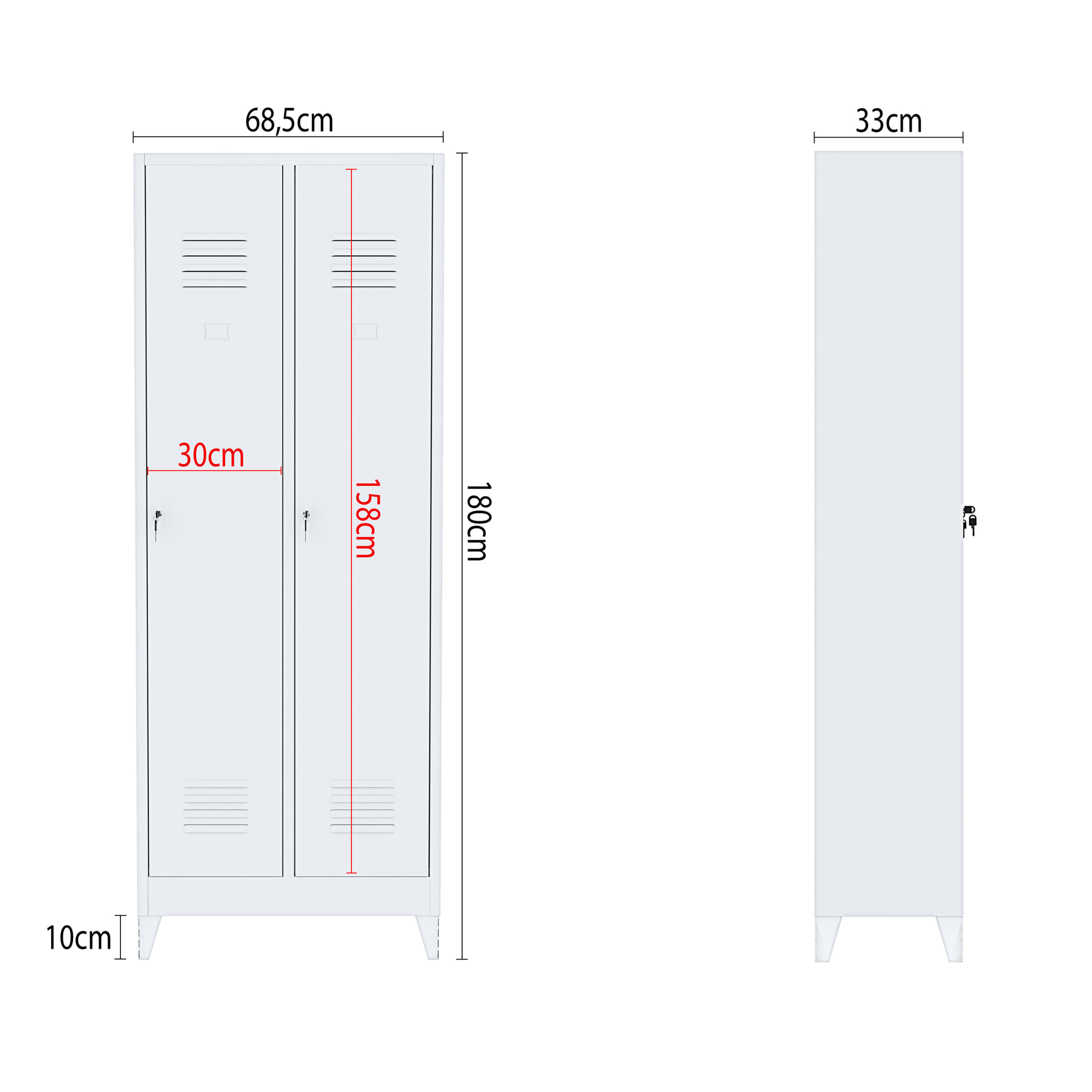 Armadietto Spogliatoio Armadio Sporco Pulito 2 Posti In Lamiera Di Acciaio Salvaspazio Con Chiave Ripiano Appendiabiti Ganci Porta Cartellino Grigio