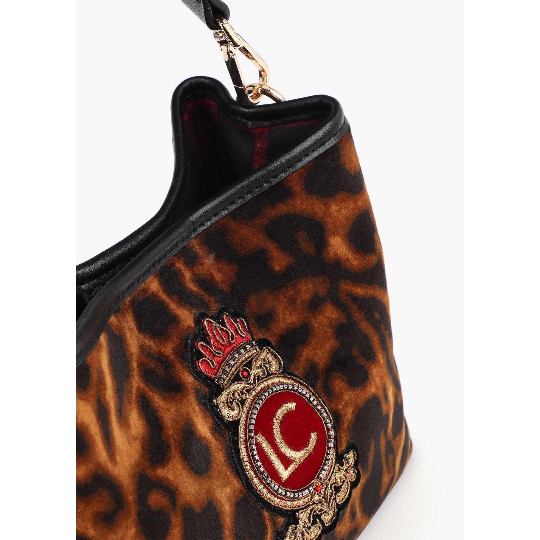 Borsa Tessuto Stampa Animale Patch Scudo