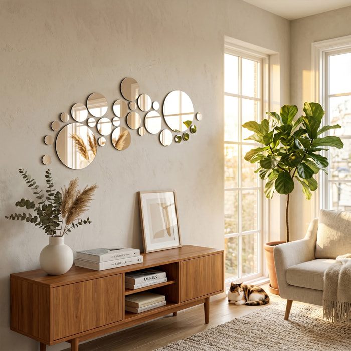 26 stickers miroirs ronds
