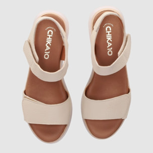 Sandalias de Piel - Hielo - Tacón: 4 cm