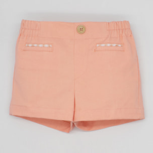 BERMUDA SARGA MANDARINA FORRO RAYAS BOTON MADERA