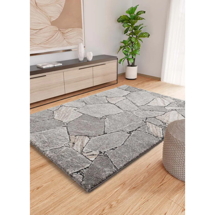 KIVET Alfombra shaggy moderna en gris, varias medidas disponibles
