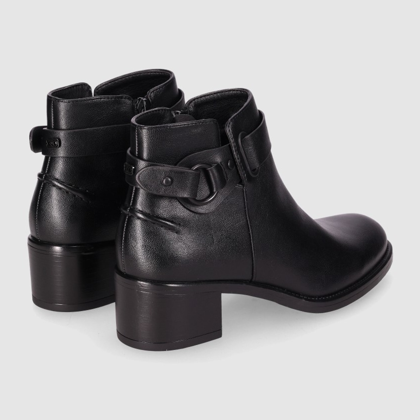 Botines de Piel Sintética - Negro - Tacón: 5 cm