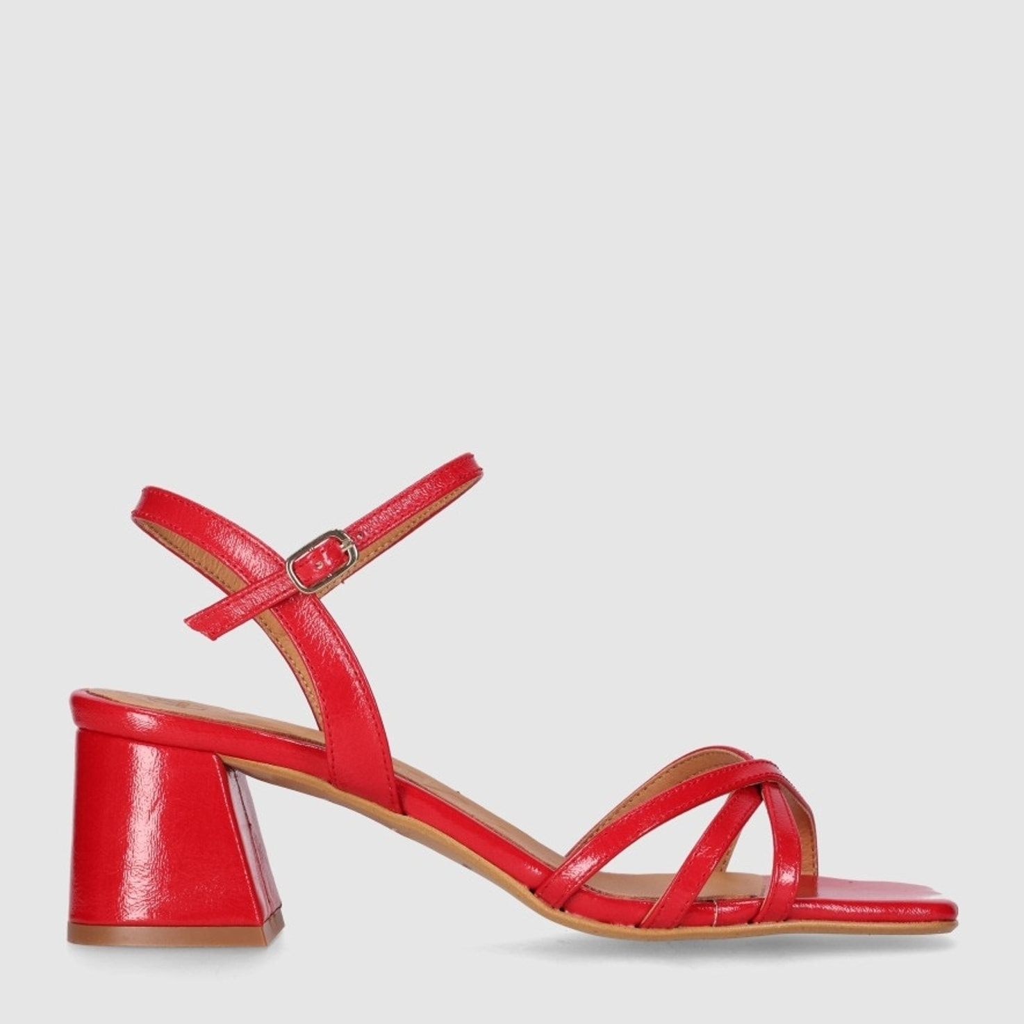 Sandalias - Rojo - Tacón: 4 cm