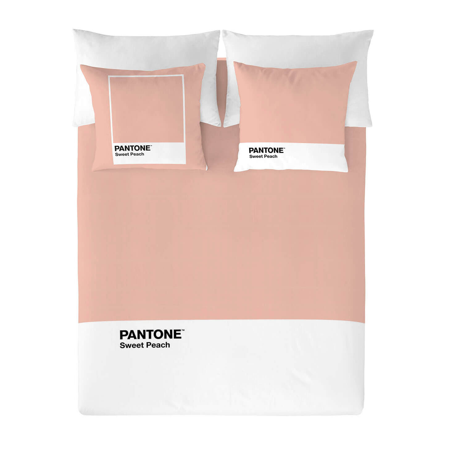 Pantone - Funda Nórdica Estampada - Cierre Solapa - 100% Algodón - Incluye 1/2 Fundas de Almohada - Sweet Peach