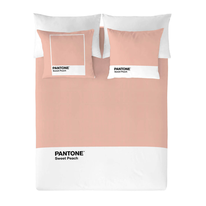 Pantone - Funda Nórdica Estampada - Cierre Solapa - 100% Algodón - Incluye 1/2 Fundas de Almohada - Sweet Peach