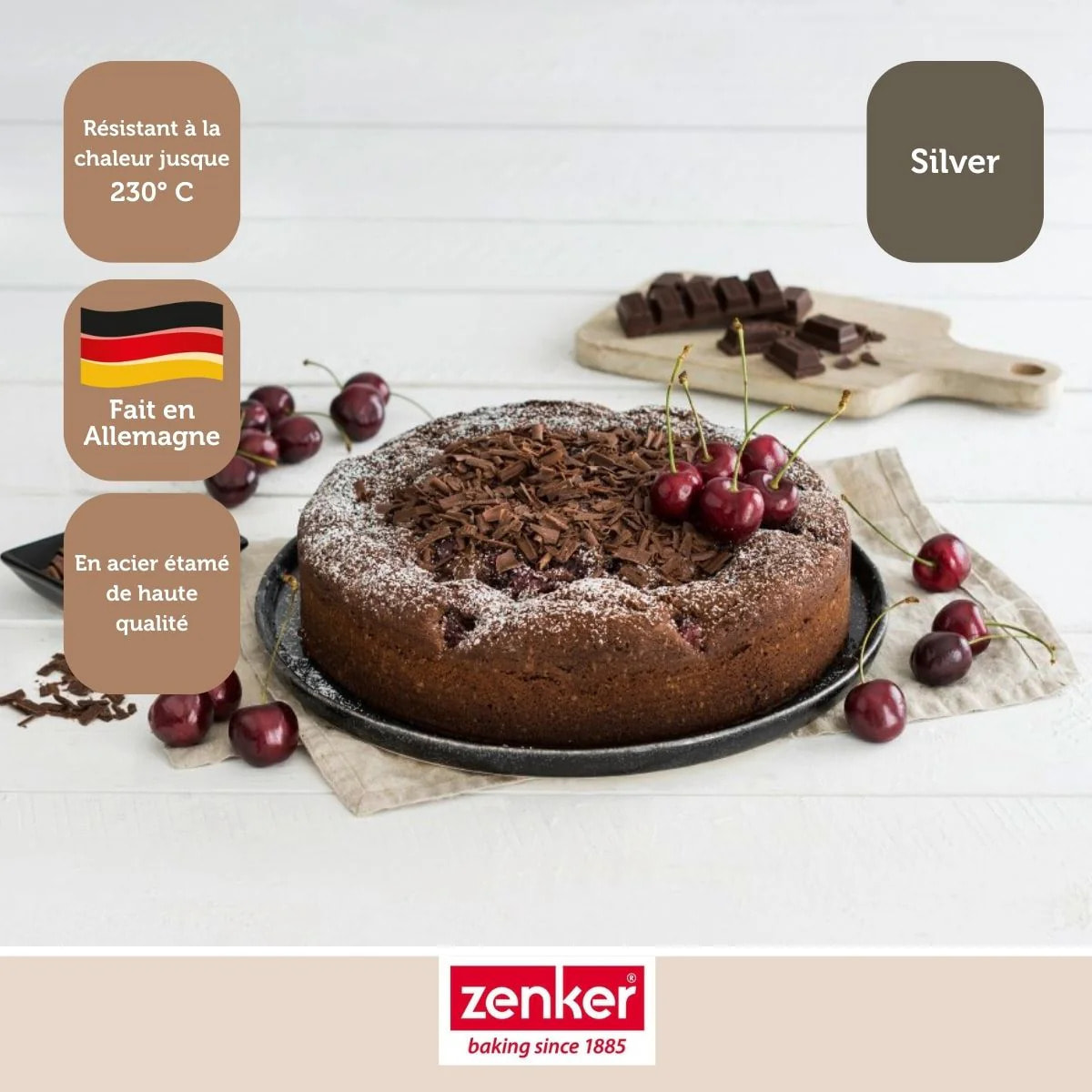 Moule à manqué et à savarin double fond 26 cm Zenker Silver