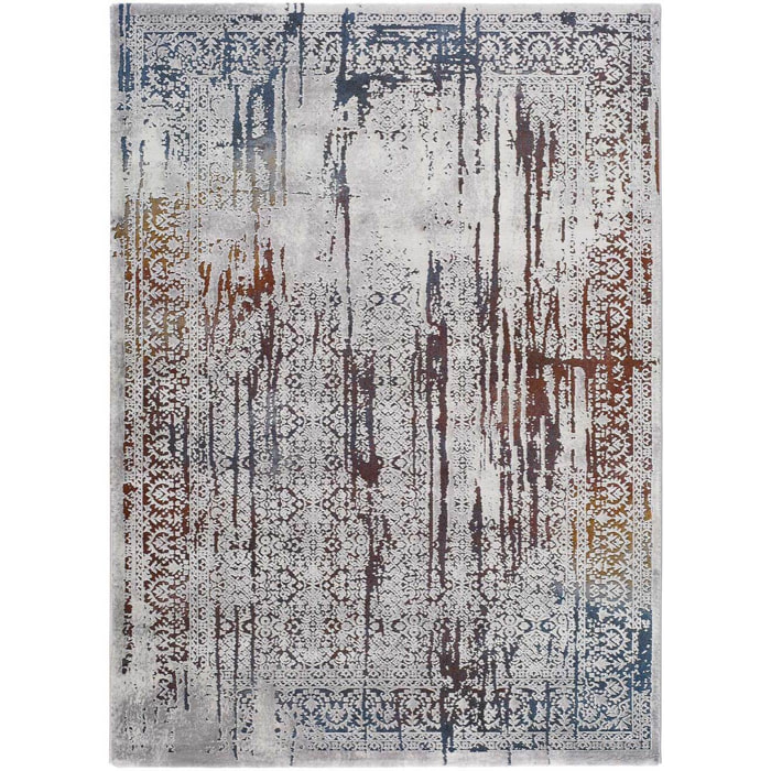 NEVEN Alfombra abstracta de pelo corto gris, 160x230 cm.