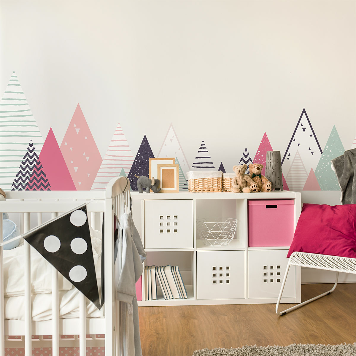 Stickers muraux enfants - Décoration chambre bébé - Autocollant Sticker mural géant enfant montagnes scandinaves VENIKA