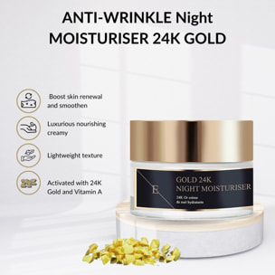 Hidratante de noche antiarrugas oro de 24 quilates