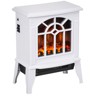 Chimenea Eléctrica 1000 W/2000 W Chimenea Decorativa con Temperatura Ajustable LED Llamas y Protección Sobrecalentamiento para 15-20 ãŽ¡ 36,5x24x46 cm Blanco