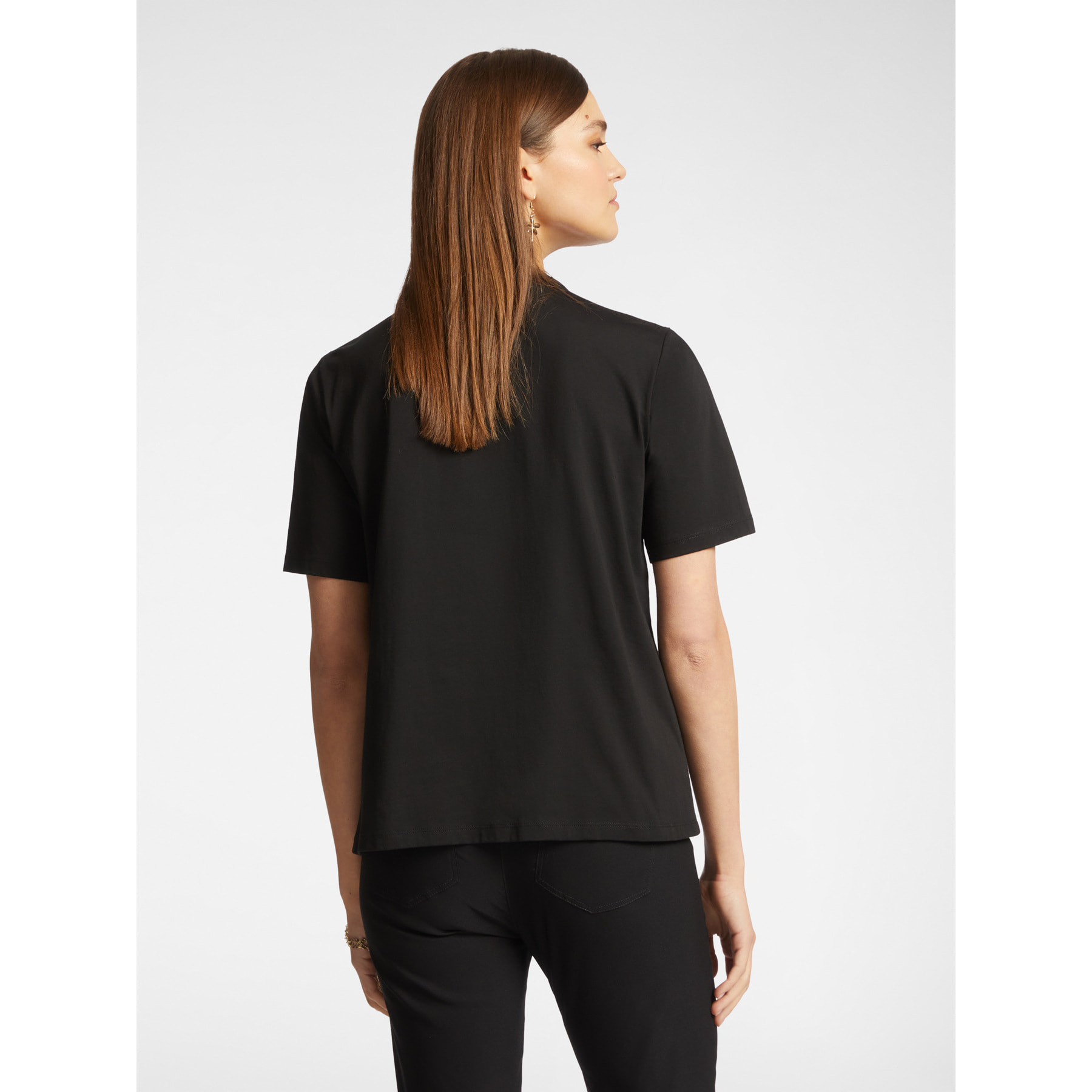 Elena Mirò - Camiseta con flecos - Negro