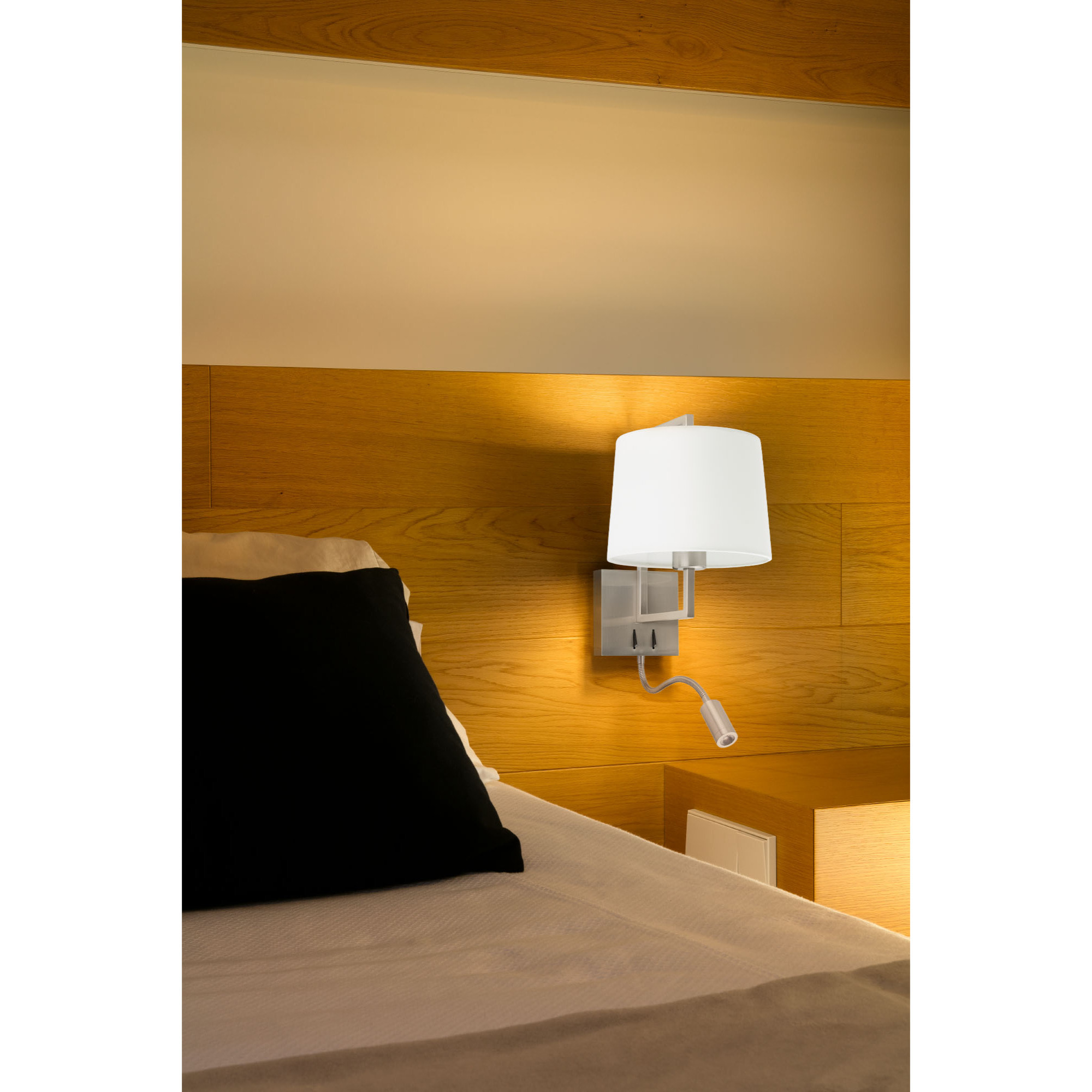 FRAME Lampe applique nickel mat/blanc avec lecteur LED